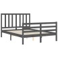 vidaXL Massivholzbett mit Kopfteil Grau 140x200 cm vidaXL Massivholzbett mit Kopfteil Grau 140x200 cm