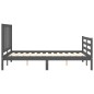 vidaXL Massivholzbett mit Kopfteil Grau 140x200 cm vidaXL Massivholzbett mit Kopfteil Grau 140x200 cm