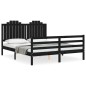 vidaXL Massivholzbett mit Kopfteil Schwarz 160x200 cm vidaXL Massivholzbett mit Kopfteil Schwarz 160x200 cm