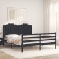 vidaXL Massivholzbett mit Kopfteil Schwarz 160x200 cm vidaXL Massivholzbett mit Kopfteil Schwarz 160x200 cm