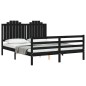 vidaXL Massivholzbett mit Kopfteil Schwarz 160x200 cm vidaXL Massivholzbett mit Kopfteil Schwarz 160x200 cm