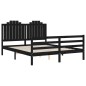 vidaXL Massivholzbett mit Kopfteil Schwarz 160x200 cm vidaXL Massivholzbett mit Kopfteil Schwarz 160x200 cm