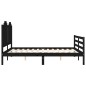 vidaXL Massivholzbett mit Kopfteil Schwarz 160x200 cm vidaXL Massivholzbett mit Kopfteil Schwarz 160x200 cm