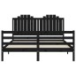vidaXL Massivholzbett mit Kopfteil Schwarz 160x200 cm vidaXL Massivholzbett mit Kopfteil Schwarz 160x200 cm