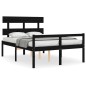 vidaXL Massivholzbett mit Kopfteil Schwarz 120x200 cm vidaXL Massivholzbett mit Kopfteil Schwarz 120x200 cm