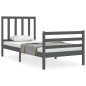 vidaXL Massivholzbett mit Kopfteil Grau 90x200 cm vidaXL Massivholzbett mit Kopfteil Grau 90x200 cm