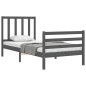 vidaXL Massivholzbett mit Kopfteil Grau 90x200 cm vidaXL Massivholzbett mit Kopfteil Grau 90x200 cm