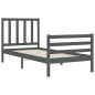 vidaXL Massivholzbett mit Kopfteil Grau 90x200 cm vidaXL Massivholzbett mit Kopfteil Grau 90x200 cm