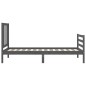 vidaXL Massivholzbett mit Kopfteil Grau 90x200 cm vidaXL Massivholzbett mit Kopfteil Grau 90x200 cm