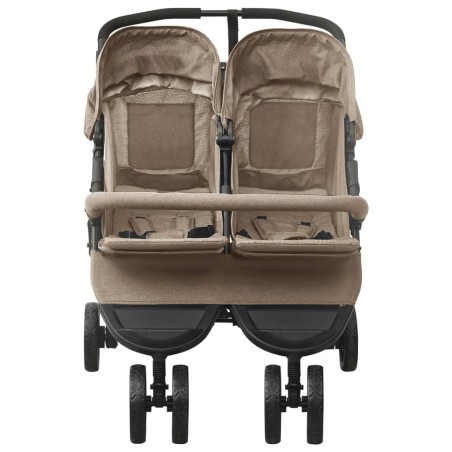 vidaXL Geschwisterwagen Taupe Stahl