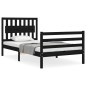 vidaXL Massivholzbett mit Kopfteil Schwarz 100x200 cm vidaXL Massivholzbett mit Kopfteil Schwarz 100x200 cm