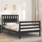 vidaXL Massivholzbett mit Kopfteil Schwarz 100x200 cm vidaXL Massivholzbett mit Kopfteil Schwarz 100x200 cm
