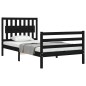 vidaXL Massivholzbett mit Kopfteil Schwarz 100x200 cm vidaXL Massivholzbett mit Kopfteil Schwarz 100x200 cm