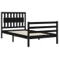 vidaXL Massivholzbett mit Kopfteil Schwarz 100x200 cm vidaXL Massivholzbett mit Kopfteil Schwarz 100x200 cm