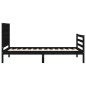 vidaXL Massivholzbett mit Kopfteil Schwarz 100x200 cm vidaXL Massivholzbett mit Kopfteil Schwarz 100x200 cm