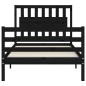 vidaXL Massivholzbett mit Kopfteil Schwarz 100x200 cm vidaXL Massivholzbett mit Kopfteil Schwarz 100x200 cm