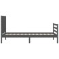 vidaXL Massivholzbett mit Kopfteil Grau 100x200 cm vidaXL Massivholzbett mit Kopfteil Grau 100x200 cm