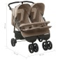 vidaXL Geschwisterwagen Taupe Stahl vidaXL Geschwisterwagen Taupe Stahl