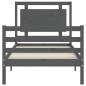 vidaXL Massivholzbett mit Kopfteil Grau 100x200 cm vidaXL Massivholzbett mit Kopfteil Grau 100x200 cm