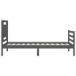 vidaXL Massivholzbett mit Kopfteil Grau 100x200 cm vidaXL Massivholzbett mit Kopfteil Grau 100x200 cm