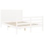 vidaXL Massivholzbett mit Kopfteil Weiß 140x200 cm vidaXL Massivholzbett mit Kopfteil Weiß 140x200 cm