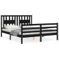 vidaXL Massivholzbett mit Kopfteil Schwarz 160x200 cm vidaXL Massivholzbett mit Kopfteil Schwarz 160x200 cm