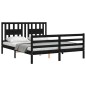 vidaXL Massivholzbett mit Kopfteil Schwarz 160x200 cm vidaXL Massivholzbett mit Kopfteil Schwarz 160x200 cm