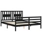 vidaXL Massivholzbett mit Kopfteil Schwarz 160x200 cm vidaXL Massivholzbett mit Kopfteil Schwarz 160x200 cm