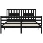 vidaXL Massivholzbett mit Kopfteil Schwarz 160x200 cm vidaXL Massivholzbett mit Kopfteil Schwarz 160x200 cm
