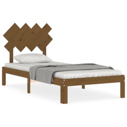 vidaXL Massivholzbett mit Kopfteil Honigbraun 90x200 cm