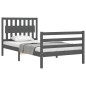 vidaXL Massivholzbett mit Kopfteil Grau 100x200 cm vidaXL Massivholzbett mit Kopfteil Grau 100x200 cm