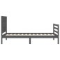 vidaXL Massivholzbett mit Kopfteil Grau 100x200 cm vidaXL Massivholzbett mit Kopfteil Grau 100x200 cm