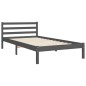 vidaXL Massivholzbett mit Kopfteil Grau 100x200 cm vidaXL Massivholzbett mit Kopfteil Grau 100x200 cm