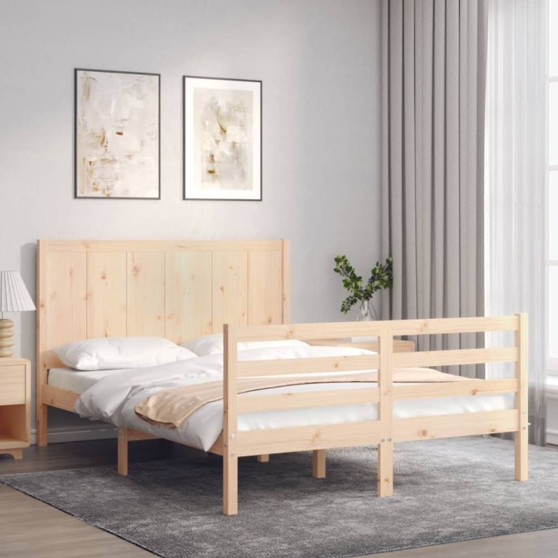 vidaXL Massivholzbett mit Kopfteil 120x200 cm vidaXL Massivholzbett mit Kopfteil 120x200 cm
