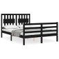 vidaXL Massivholzbett mit Kopfteil Schwarz 140x200 cm vidaXL Massivholzbett mit Kopfteil Schwarz 140x200 cm