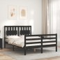 vidaXL Massivholzbett mit Kopfteil Schwarz 140x200 cm vidaXL Massivholzbett mit Kopfteil Schwarz 140x200 cm