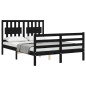 vidaXL Massivholzbett mit Kopfteil Schwarz 140x200 cm vidaXL Massivholzbett mit Kopfteil Schwarz 140x200 cm