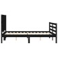 vidaXL Massivholzbett mit Kopfteil Schwarz 140x200 cm vidaXL Massivholzbett mit Kopfteil Schwarz 140x200 cm