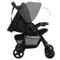 vidaXL 3-in-1 Kinderwagen Dunkelgrau und Schwarz Stahl vidaXL 3-in-1 Kinderwagen Dunkelgrau und Schwarz Stahl