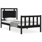 vidaXL Massivholzbett mit Kopfteil Schwarz 100x200 cm vidaXL Massivholzbett mit Kopfteil Schwarz 100x200 cm