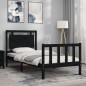 vidaXL Massivholzbett mit Kopfteil Schwarz 100x200 cm vidaXL Massivholzbett mit Kopfteil Schwarz 100x200 cm