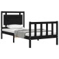 vidaXL Massivholzbett mit Kopfteil Schwarz 100x200 cm vidaXL Massivholzbett mit Kopfteil Schwarz 100x200 cm