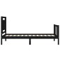 vidaXL Massivholzbett mit Kopfteil Schwarz 100x200 cm vidaXL Massivholzbett mit Kopfteil Schwarz 100x200 cm