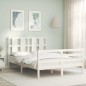 vidaXL Massivholzbett mit Kopfteil Weiß 140x190 cm vidaXL Massivholzbett mit Kopfteil Weiß 140x190 cm