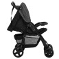 vidaXL 3-in-1 Kinderwagen Dunkelgrau und Schwarz Stahl vidaXL 3-in-1 Kinderwagen Dunkelgrau und Schwarz Stahl