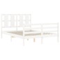 vidaXL Massivholzbett mit Kopfteil Weiß 140x190 cm vidaXL Massivholzbett mit Kopfteil Weiß 140x190 cm