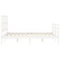 vidaXL Massivholzbett mit Kopfteil Weiß 140x190 cm vidaXL Massivholzbett mit Kopfteil Weiß 140x190 cm