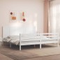 vidaXL Massivholzbett mit Kopfteil Weiß 200x200 cm vidaXL Massivholzbett mit Kopfteil Weiß 200x200 cm
