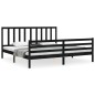 vidaXL Massivholzbett mit Kopfteil Schwarz 200x200 cm vidaXL Massivholzbett mit Kopfteil Schwarz 200x200 cm