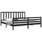vidaXL Massivholzbett mit Kopfteil Schwarz 200x200 cm vidaXL Massivholzbett mit Kopfteil Schwarz 200x200 cm